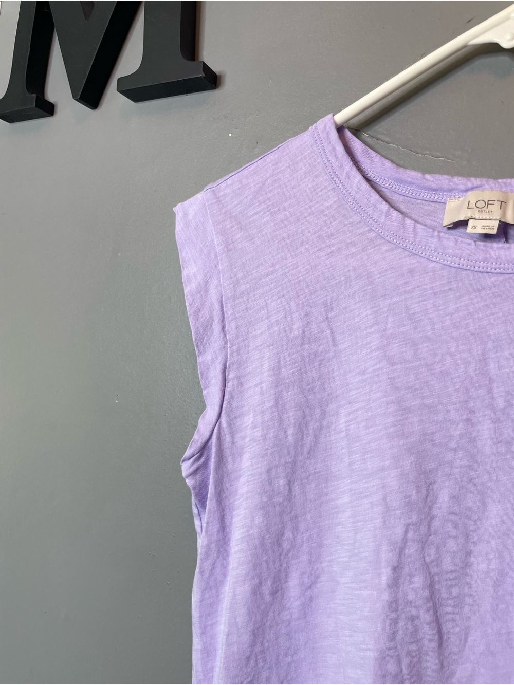 LOFT Lavender‎ Sleeveless Crewneck cotton Top size XS - Picture 7 of 11